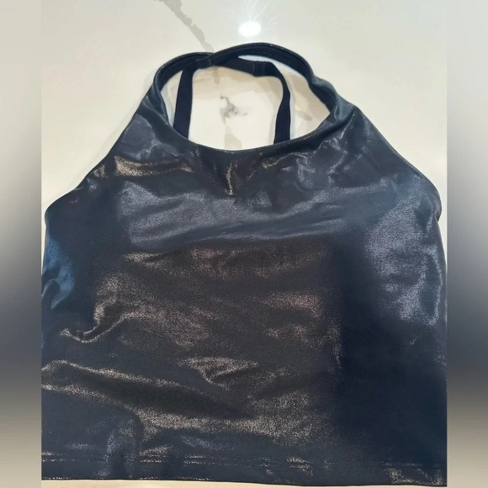 NWOT Old Navy Black Cropped Athleisure Tank‎ Top SZ S B0060